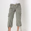 Y2K Khaki Cropped Knee Length Cargo Capri Pants
