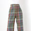 80s Woven Italian Linen Tartan High Waist Relaxed Trousers