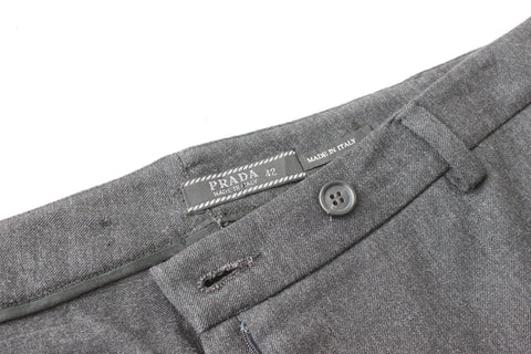 BALLETCORE 90s PRADA Grey Wool Tailored Trousers