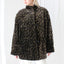 80s PURE SILK VELVET Quilted Puffer Coat in Leopard Print