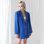 80s Pure Silk Cobalt Blue Boxy Suit Blazer / Mini