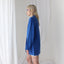 80s Pure Silk Cobalt Blue Boxy Suit Blazer / Mini
