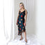 Y2K PURE SILK Asymmetric Slip Dress w/ Satin Roses
