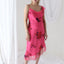 Spectacular Y2K PURE SILK Neon Pink Asymmetric Dress
