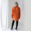 Heavenly 90s Pure Fuji Silk Orange Oversized Shirt