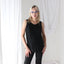 90s Pure Silk Sleeveless Tank Top in Ink Black