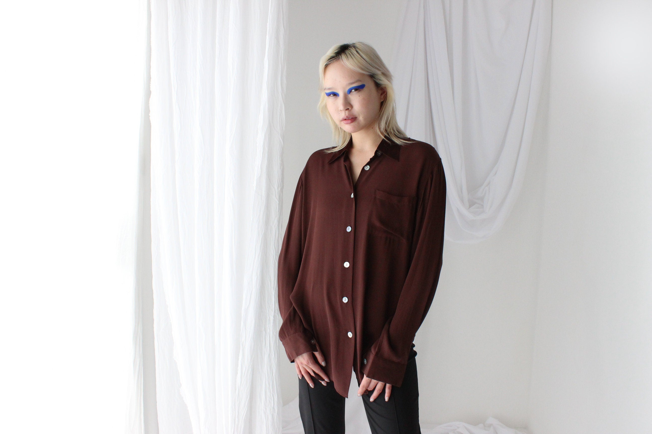 Luxury 80s Silk Crêpe De Chine Blouse