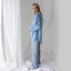 Heavenly 90s Pure Fuji Silk Sky Blue Oversized Shirt
