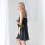 90s Pure Silk Bias Cut Slate Grey Mini Slip