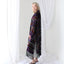 90s Luxury Silk Velvet Geometric Burnout Duster Kimono w/ Fringe