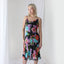 Y2K PURE SILK Vibrant Floral Spaghetti Strap Dress