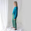 Luxury 80s PURE SILK JERSEY Minimal Slouch Top in Teal