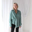90s Pure Fuji Silk Seafoam Oversized Shirt