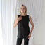 90s Pure Silk Sleeveless Tank Top in Matte Black