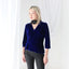 Romantic 90s SILK VELVET Deep Blue V Neck Bias Cut Top