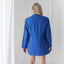 80s Pure Silk Cobalt Blue Boxy Suit Blazer / Mini