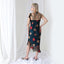 Y2K PURE SILK Asymmetric Slip Dress w/ Satin Roses