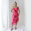 Spectacular Y2K PURE SILK Neon Pink Asymmetric Dress