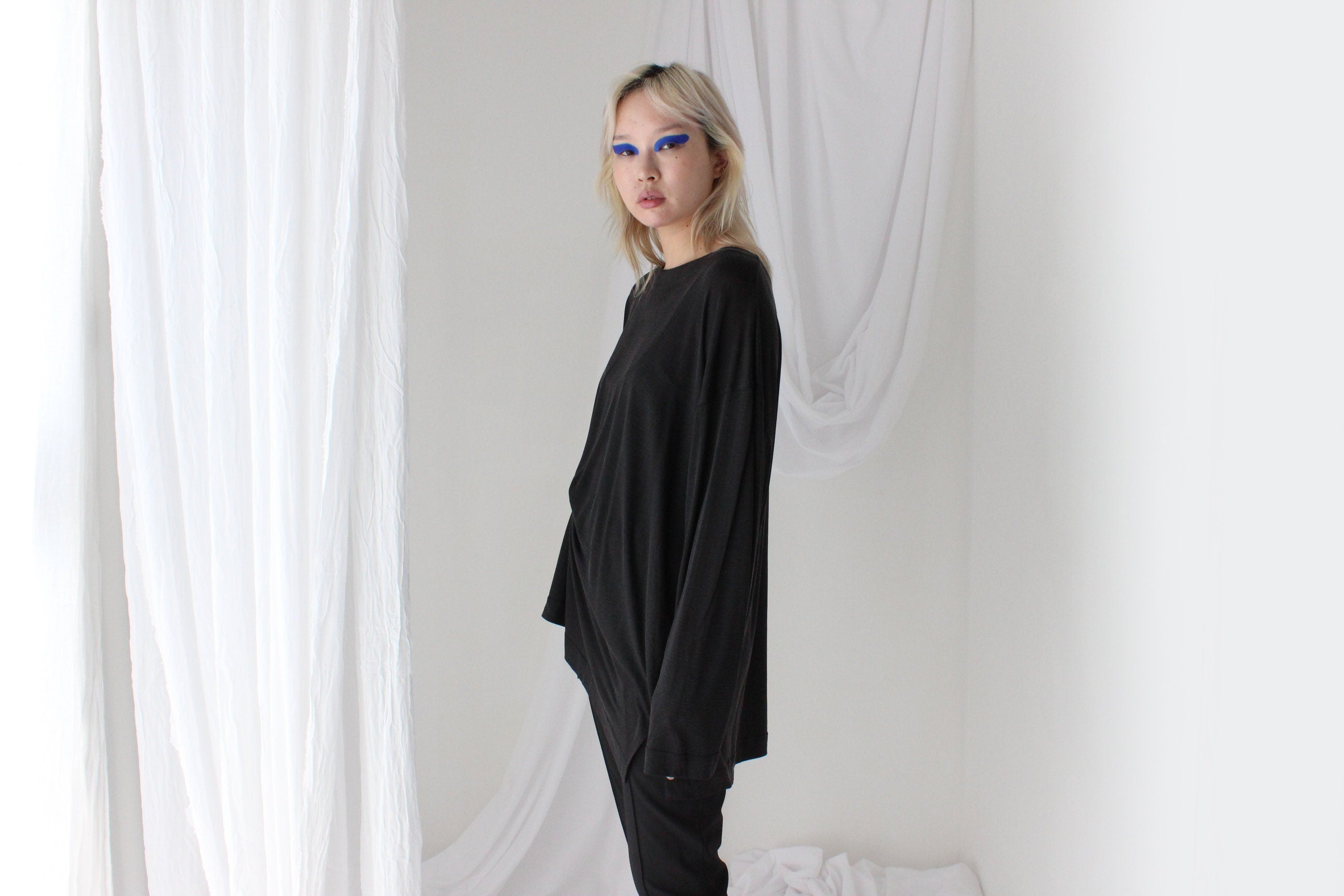 90s Luscious PURE SILK Jersey Weave Oversized Top / Dress