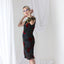 90s PURE SILK VELVET Red Rose Gothic Cocktail Dress