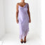 Y2K PURE SILK Paisley Pastel Asymmetric Slip Dress