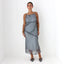 90s CUE Etherial Silk Organza Bias Cut Straight Neck Slip Dress