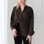 90s Pure Silk Chocolate Relaxed Button Up Blouse