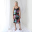 Y2K PURE SILK Vibrant Floral Spaghetti Strap Dress