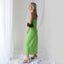 90s Pure Silk Bias Cut Slip Dress in Lime