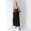 Classic & Minimal 80s Pure Silk Pleated High Waist Black Skirt
