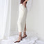 80s Ivory Silk Minimal High Waist Pencil Skirt
