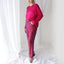 Luxury 80s PURE SILK JERSEY Minimal Slouch Top in Magenta