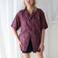 80s MATTE SILK Purple Boxy Double Pocket Shirt