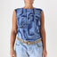 Y2K Denim Printed Patchwork Sleeveless Tank