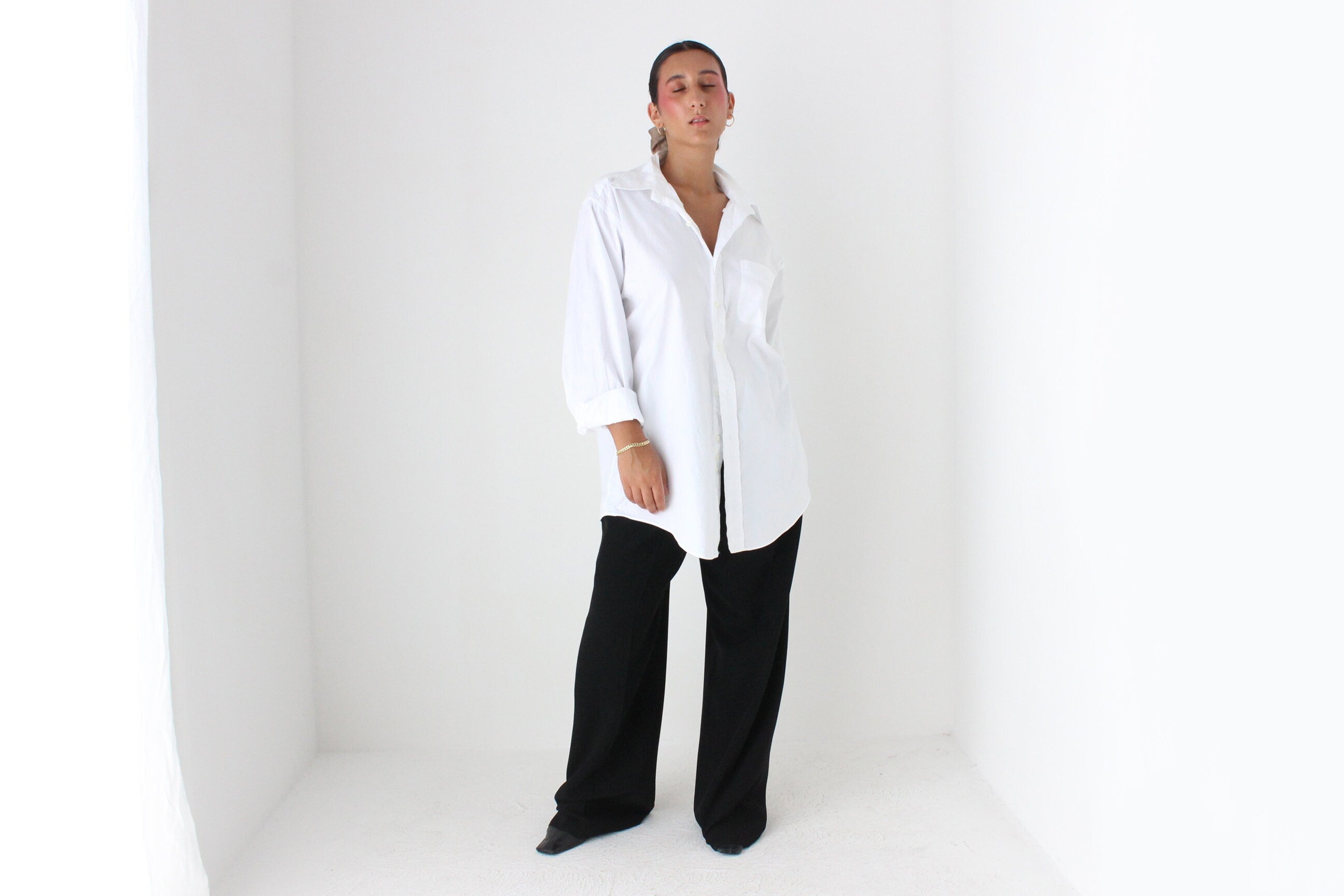 90s Pure Supima Cotton Crisp White Button Up