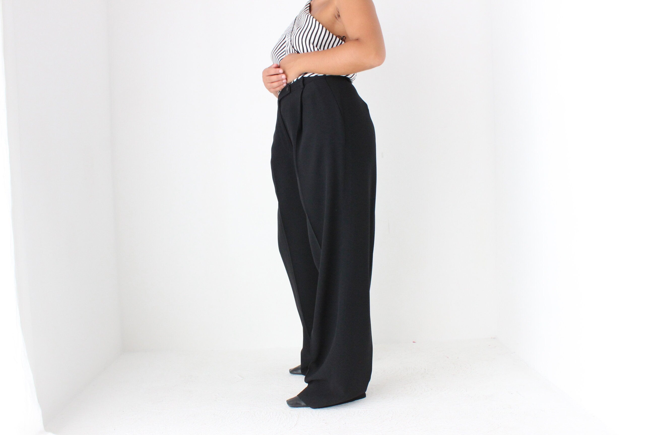 80s Sonia Rykiel Perfectly Tailored Wide Leg Trousers