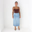 80s Lightwash Denim Column Skirt