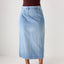 80s Lightwash Denim Column Skirt