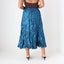 Y2K Metallic Blue Crinkle Taffeta Origami Midi Skirt