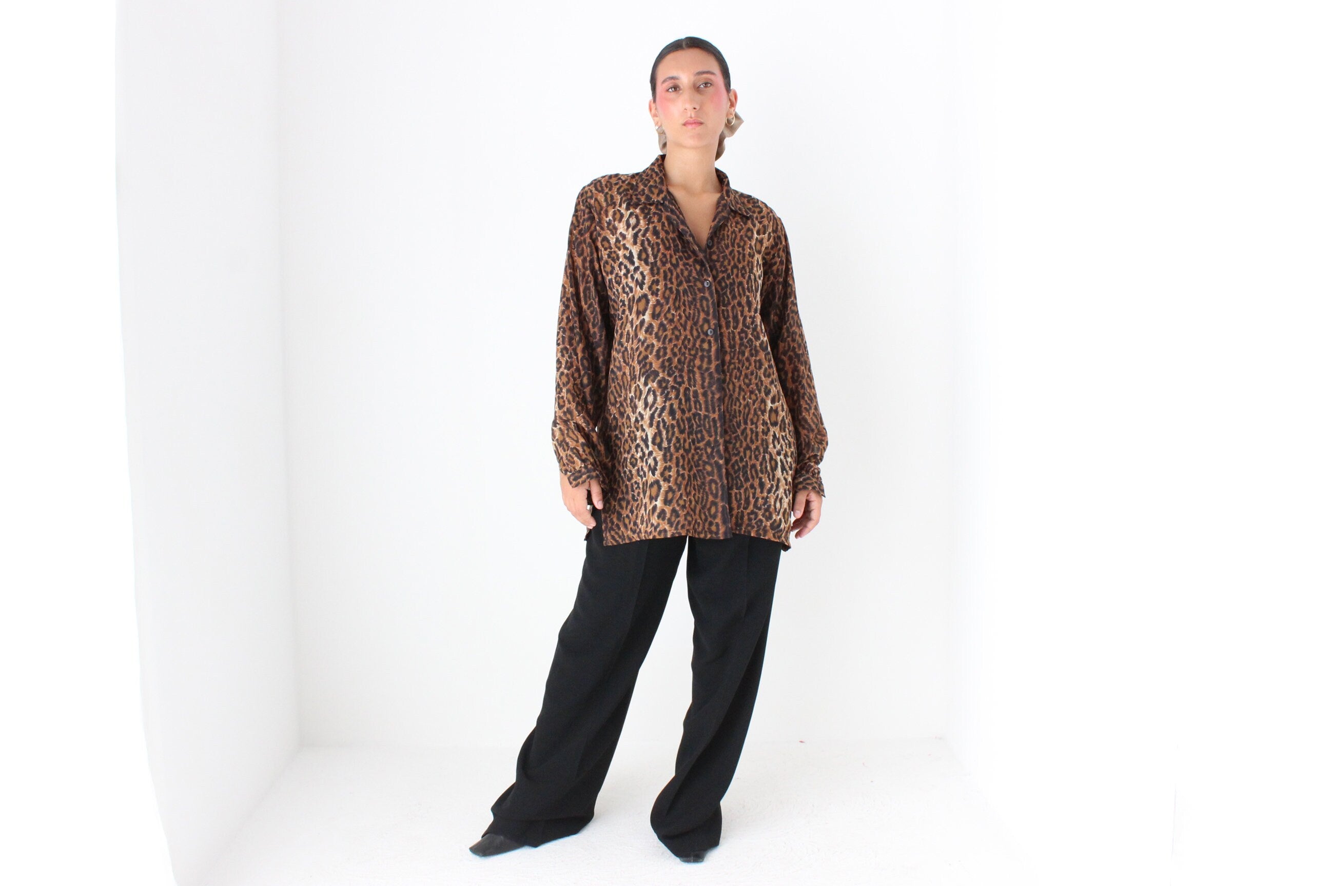 80s Classic Leopard Print Shirt