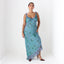 Y2K PURE SILK Teal Shimmer Ruffle Dress