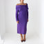2000s Alberta Ferretti Royal Purple Fitted Off Shoulder Dress