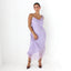 Y2K PURE SILK Paisley Pastel Asymmetric Slip Dress
