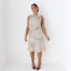 Y2K Giorgio Armani Neutral & Gold Metallic Sculptural Knit Dress
