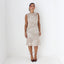 Y2K Giorgio Armani Neutral & Gold Metallic Sculptural Knit Dress