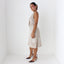 Y2K Giorgio Armani Neutral & Gold Metallic Sculptural Knit Dress
