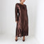 80s Bronze Lamé Metallic Drop Waist Party Dress