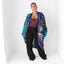 80s Historic Australian Designer Maximalist Rainbow Patchwork Batwing Kimono Jacket