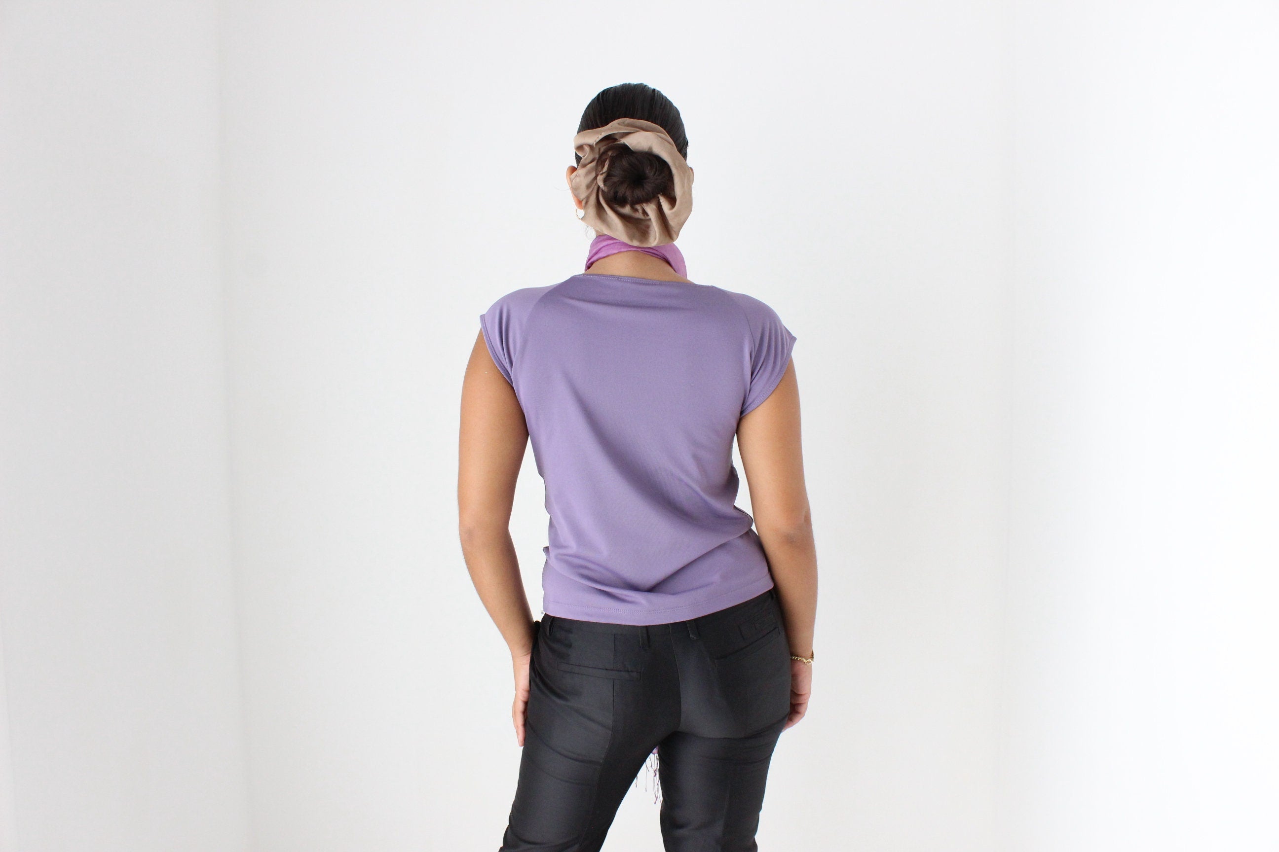 Y2K Lilac Stretch Fitted Tee Top