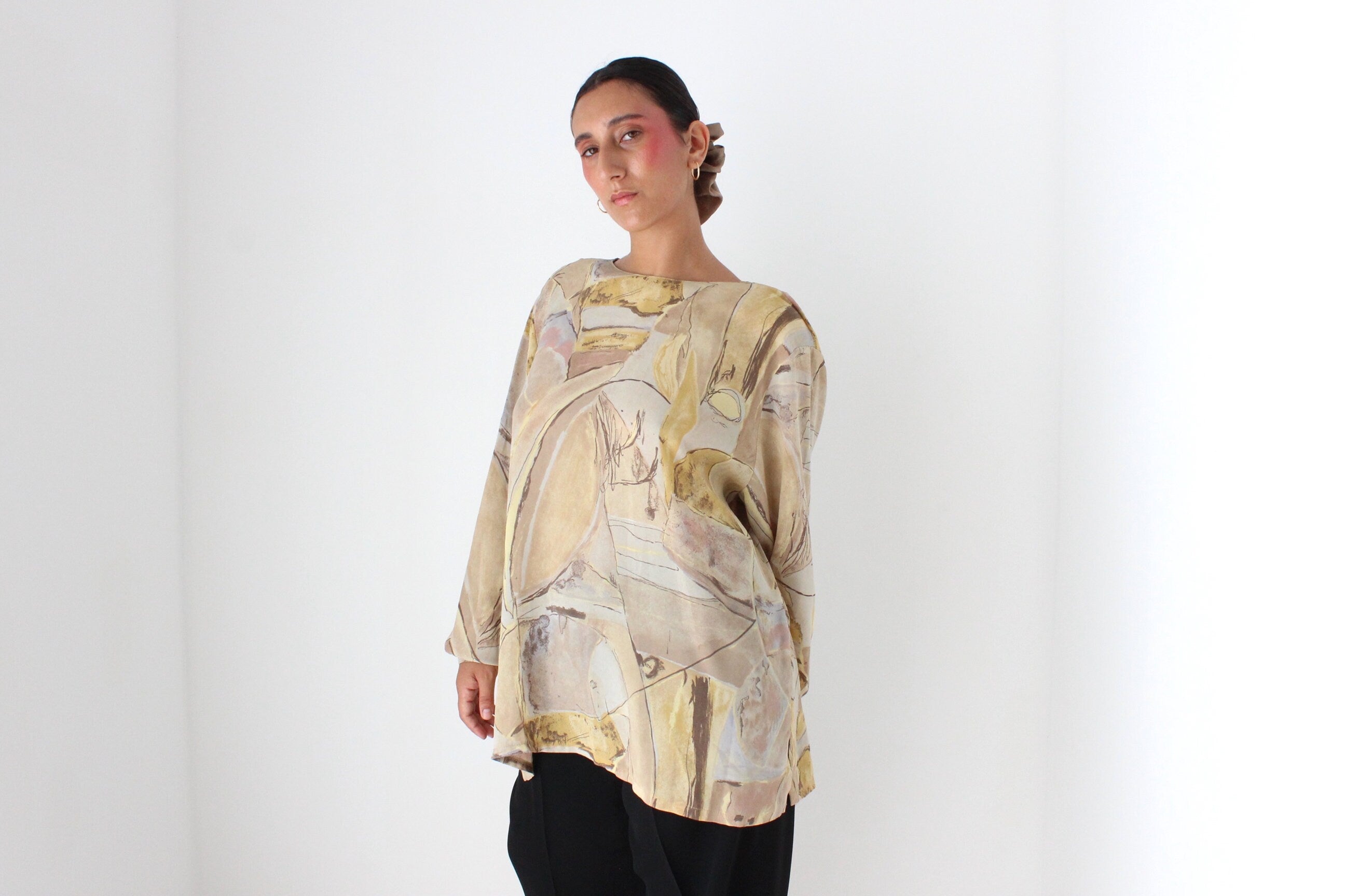 Stunning 90s Abstract Wearable Art Relaxed Top